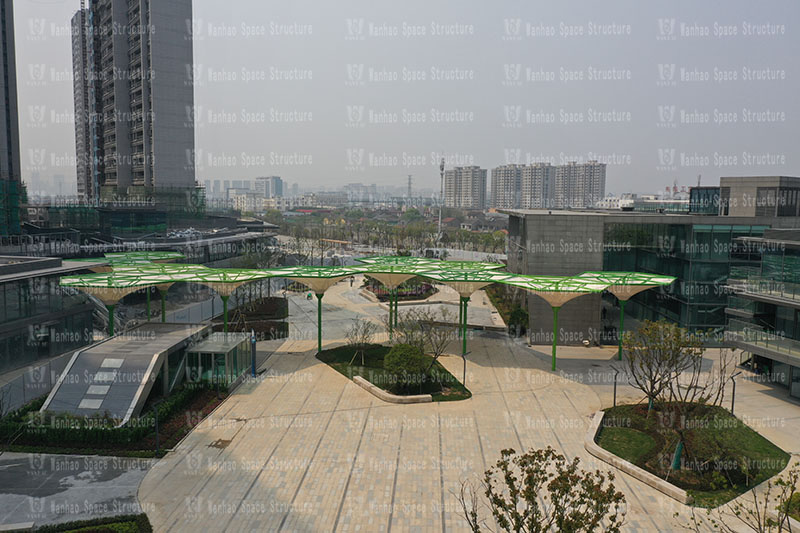 Wuxiang Subway Station Umbrella PTFE Membrane Structure Project Completed