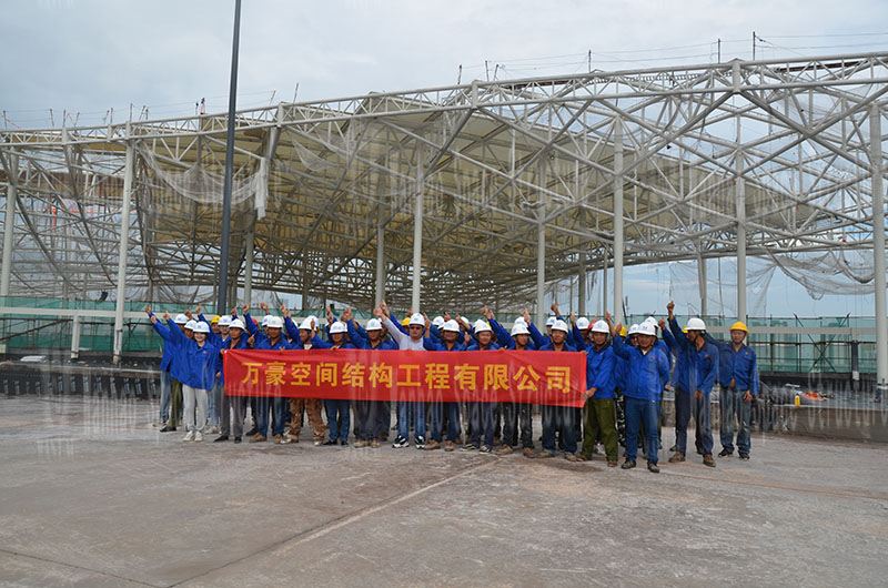 The employees of Wanhao Space Structure went to the Hangzhou Asian Games baseball (soft) ball sports and cultural center membrane structure project to learn a