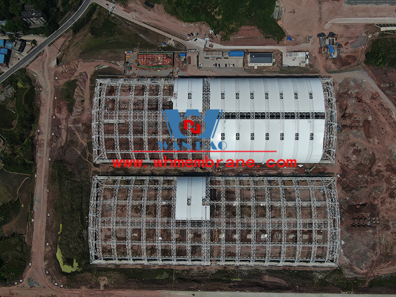 On-site video of the membrane structure project of the happy cargo yard in Huaying City Logistics Park, Sichuan Province