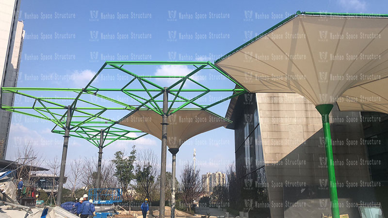 Wuxiang Subway Station Umbrella PTFE Membrane Structure Project Completed