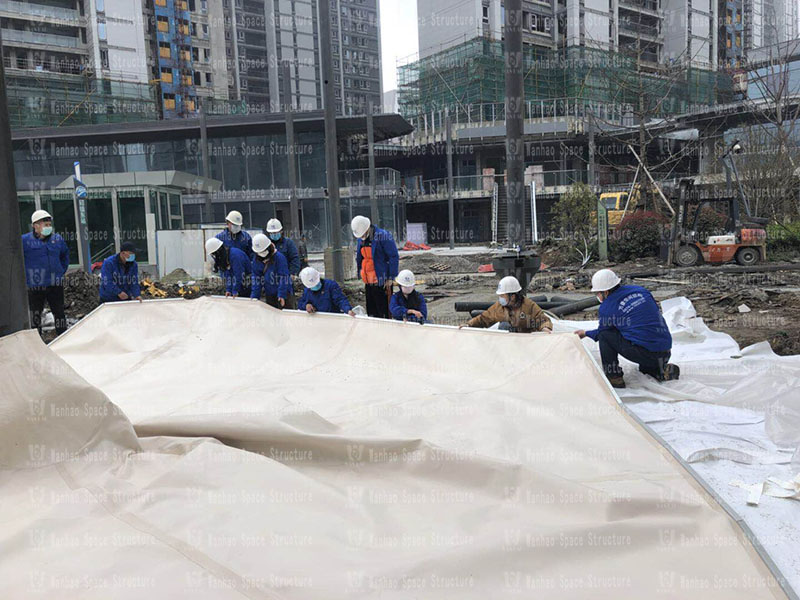 Wuxiang Subway Station Umbrella PTFE Membrane Structure Project Completed