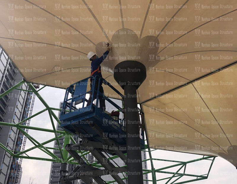 Umbrella-shaped PTFE membrane structure project of Wuxiang Subway Station