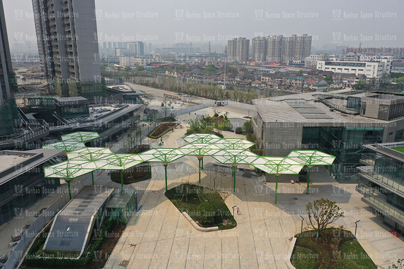 Umbrella-shaped PTFE membrane structure project of Wuxiang Subway Station