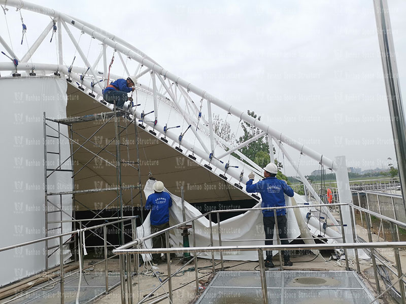 The membrane structure project of Huai'an Salt Chemical New Material Industrial Park Wastewater Treatment Plant was completed