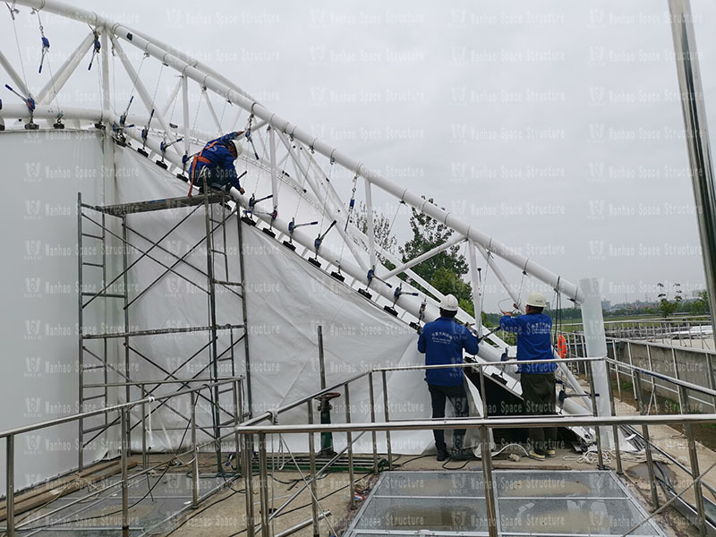 The membrane structure project of Huai'an Salt Chemical New Material Industrial Park Wastewater Treatment Plant was completed