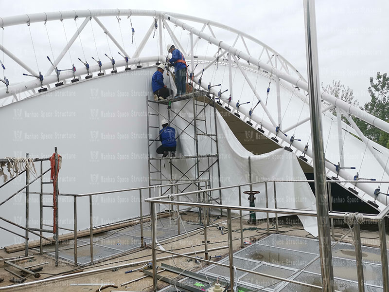 The membrane structure project of Huai'an Salt Chemical New Material Industrial Park Wastewater Treatment Plant was completed