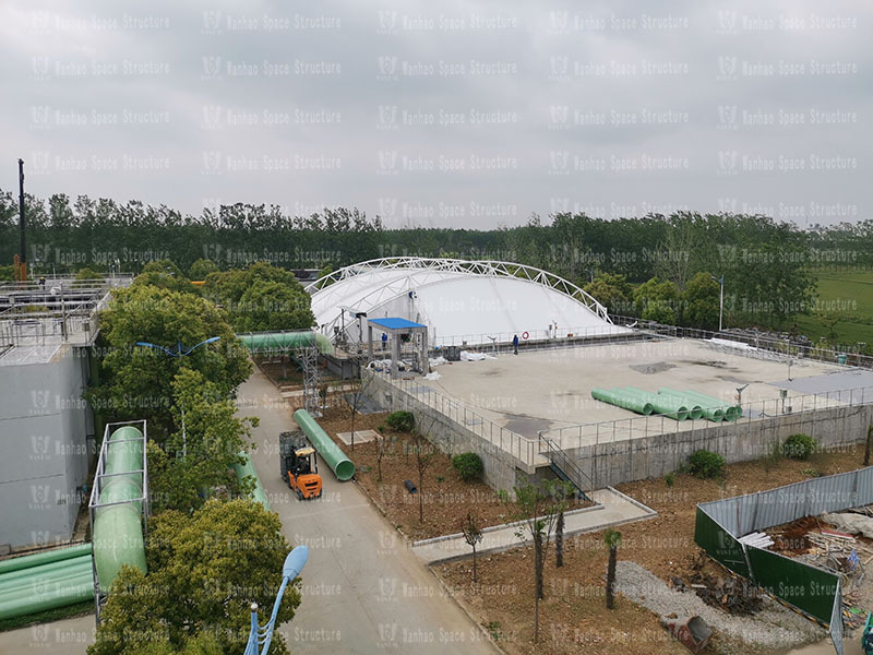 The membrane structure project of Huai'an Salt Chemical New Material Industrial Park Wastewater Treatment Plant was completed