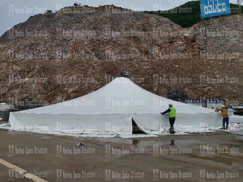 Construction of Nanjing Yuanbo Garden dome membrane structure shed project