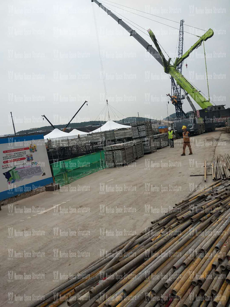 Construction of Nanjing Yuanbo Garden dome membrane structure shed project