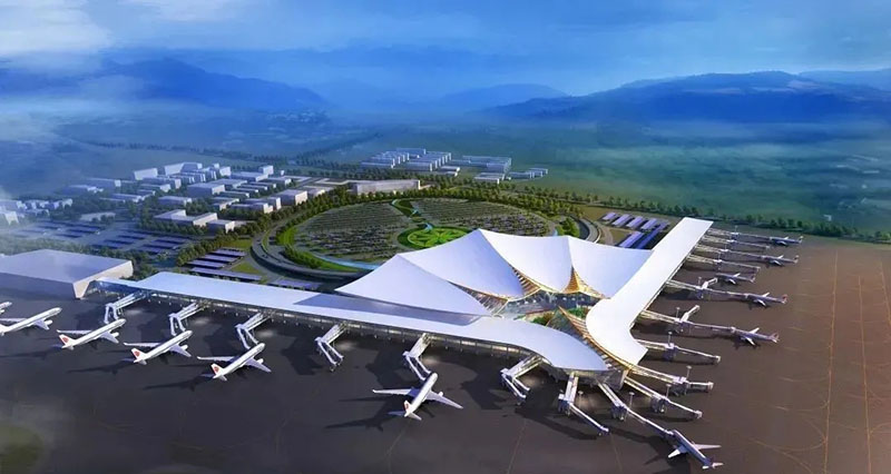 Lhasa Gonggar Airport 10,000-ton steel structure topped