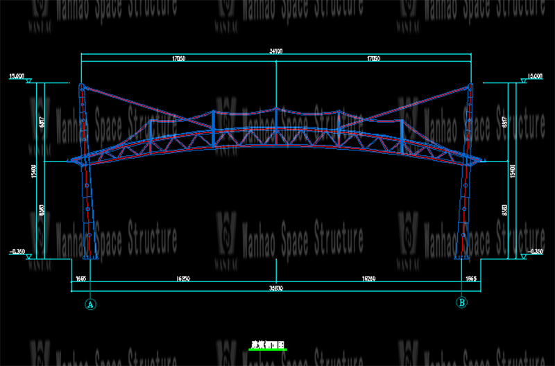 Wanhao 2020 14th Standard-Zhejiang Textile and Apparel Vocational and Technical College East and West Campus Sports Field Membrane Structure Project