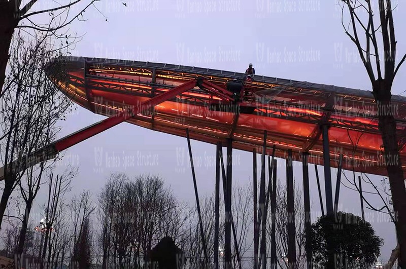 The Landscape Membrane Structure Project of Sichuan Nanjiao Photographic College is nearing completion