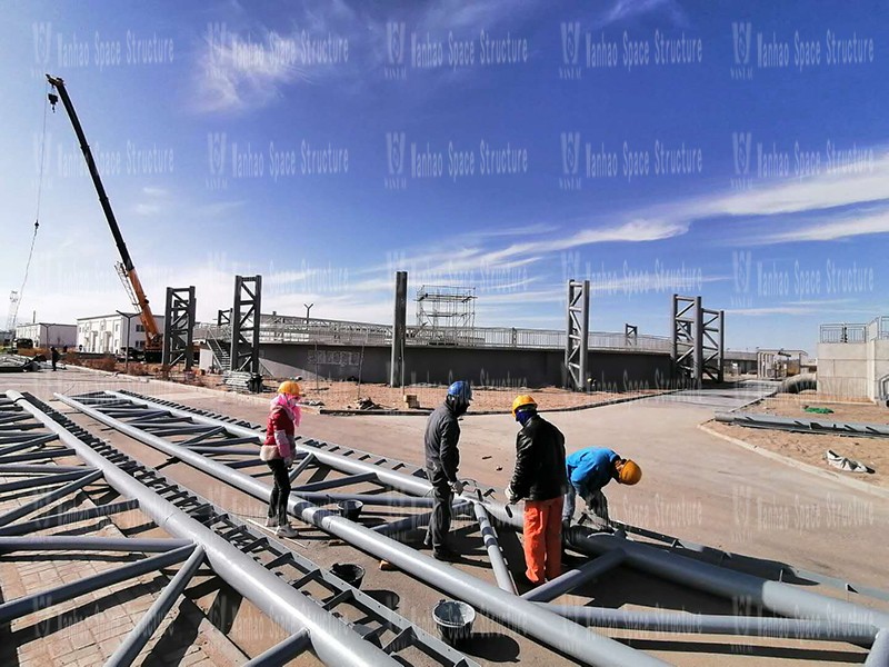 Special-shaped steel structure project of sewage pond in Golmud Industrial Park