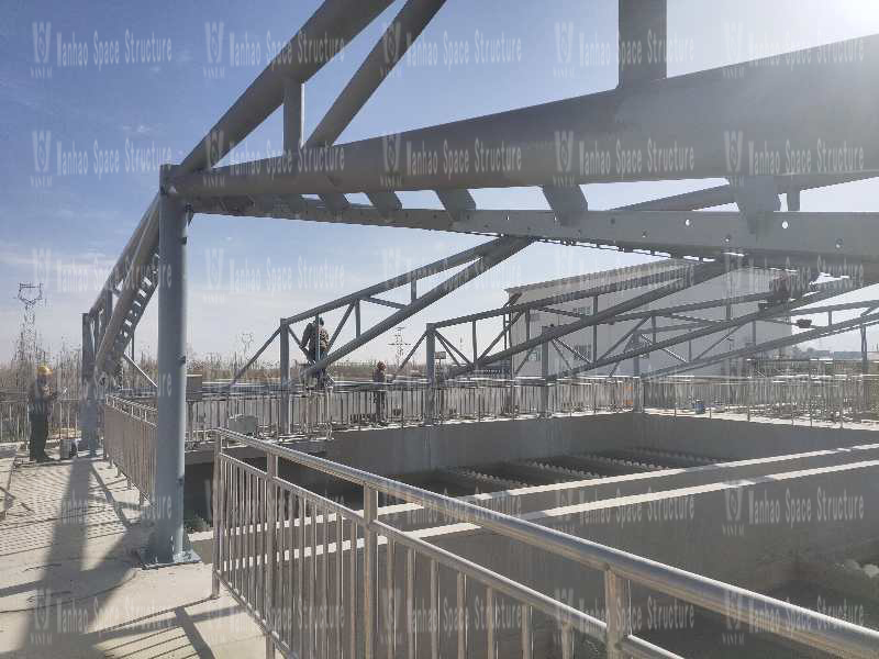 Special-shaped steel structure project of sewage pond in Golmud Industrial Park