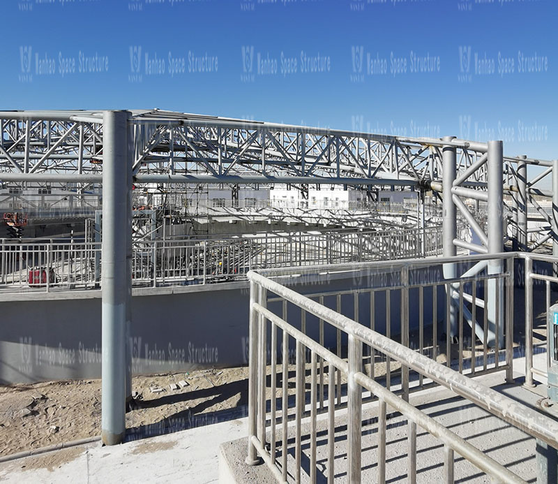 Special-shaped steel structure project of sewage pond in Golmud Industrial Park