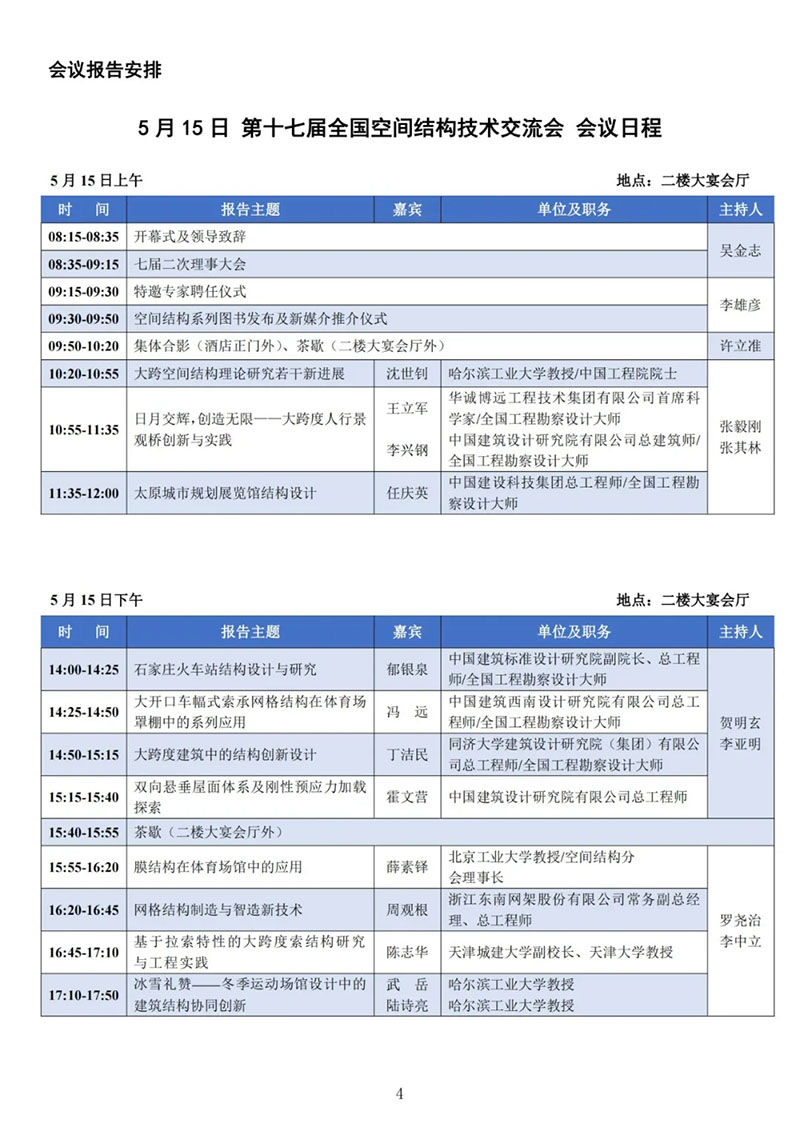 Guidelines for the Seventh Second Council Meeting and the Seventeenth National Space Structure Technology Exchange Conference