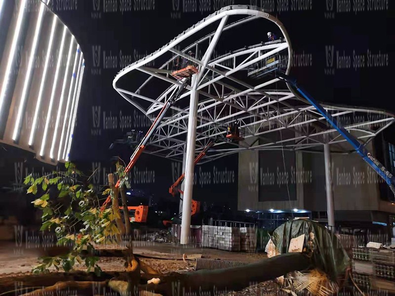Changsha Guitang Sponge Demonstration Park Construction Project ETFE Membrane Structure Project Enters the Second Steel Structure Construction Stage