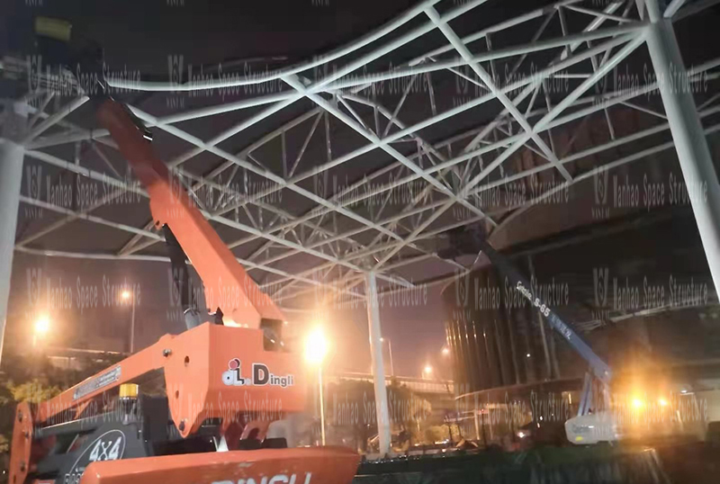 Changsha Guitang Sponge Demonstration Park Construction Project ETFE Membrane Structure Project Enters the Second Steel Structure Construction Stage