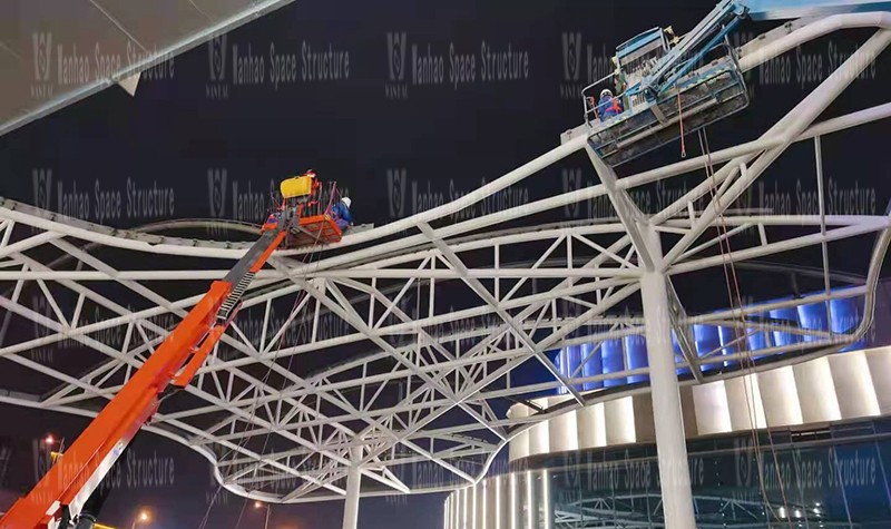 Changsha Guitang Sponge Demonstration Park Construction Project ETFE Membrane Structure Project Enters the Second Steel Structure Construction Stage