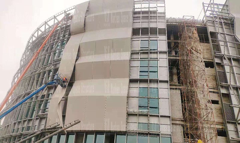 Shaoxing International Convention and Exhibition Center Phase I B District Conference Center PTFE facade grid membrane project membrane structure installation