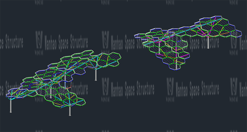 Wanhao 2021 No. 8 Standard-Yueqing Tieding Yo Park ETFE Canopy and PTFE Landscape Umbrella Structure Project