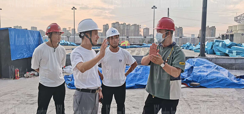 The membrane structure project of the Hangzhou Asian Games baseball (soft) ball sports and cultural center is under construction