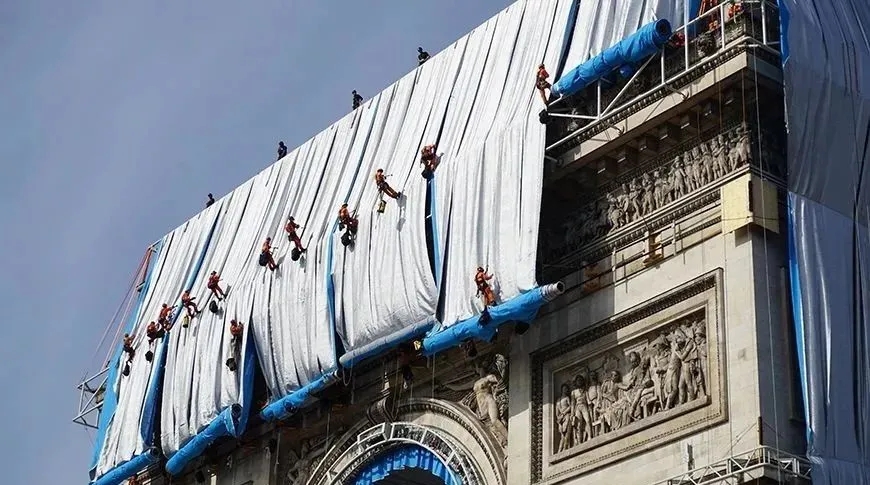 The Arc de Triomphe wrapped in [membrane]