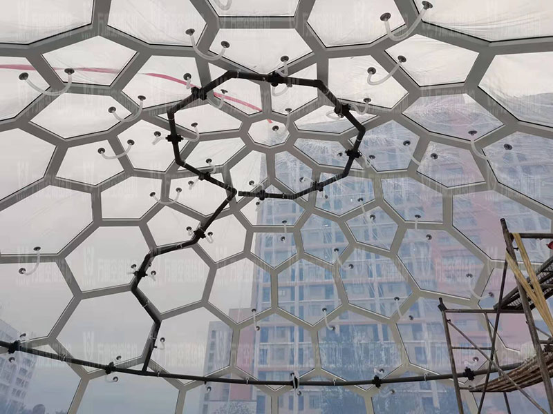 Five-star bazaar steel membrane structure project for wireless innovation city functional space business optimization