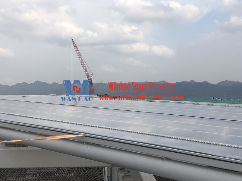 The inner ring steel structure of the ETFE roof membrane structure project of Chongqing Longxing Football Stadium has been completed