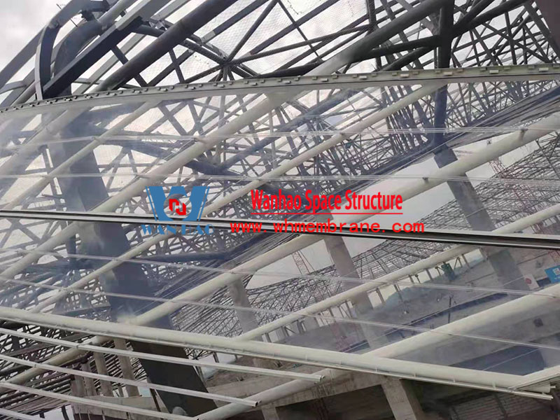 The inner ring steel structure of the ETFE roof membrane structure project of Chongqing Longxing Football Stadium has been completed