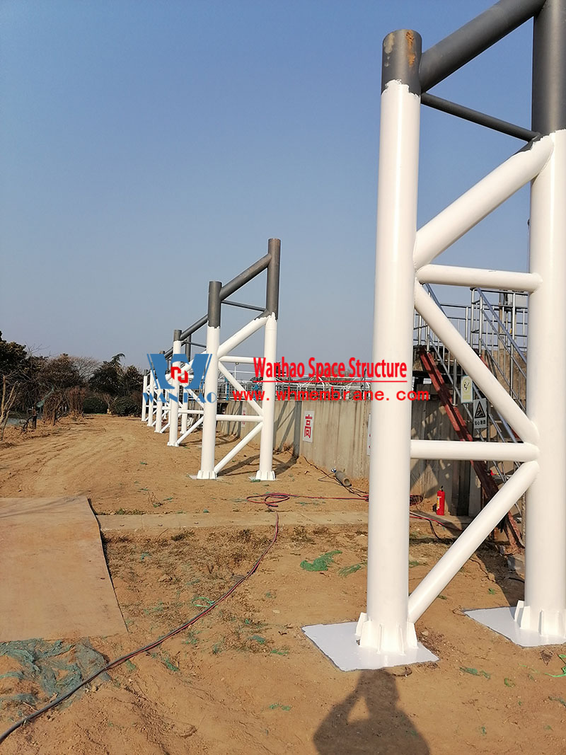 The oxidation ditch column in the south area of the first-phase oxidation ditch seal upgrade and renovation project of Bozhou Sewage Treatment Plant has been installed