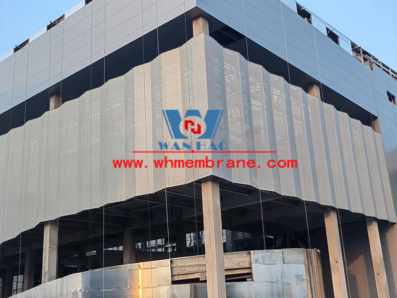 Shaoxing International Convention and Exhibition Center C1 area exhibition hall curtain wall mesh membrane project completed