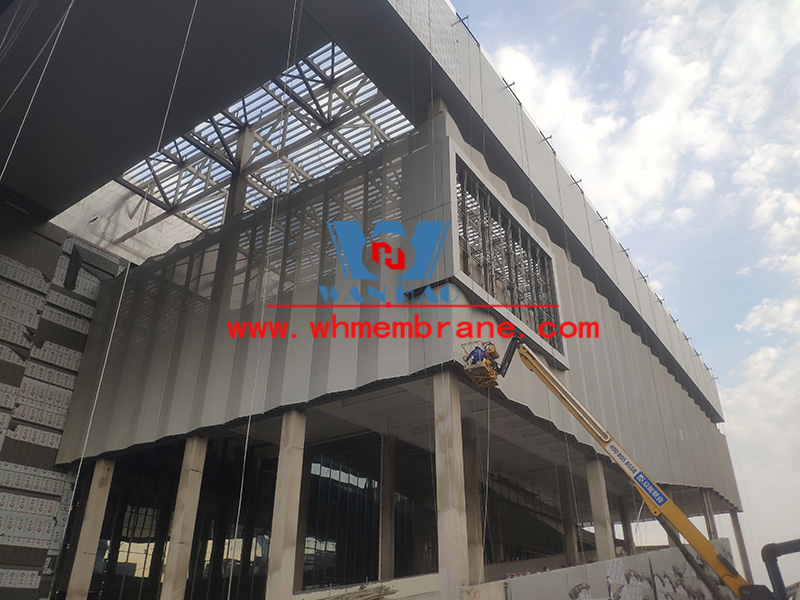 Shaoxing International Convention and Exhibition Center C1 area exhibition hall curtain wall mesh membrane project completed