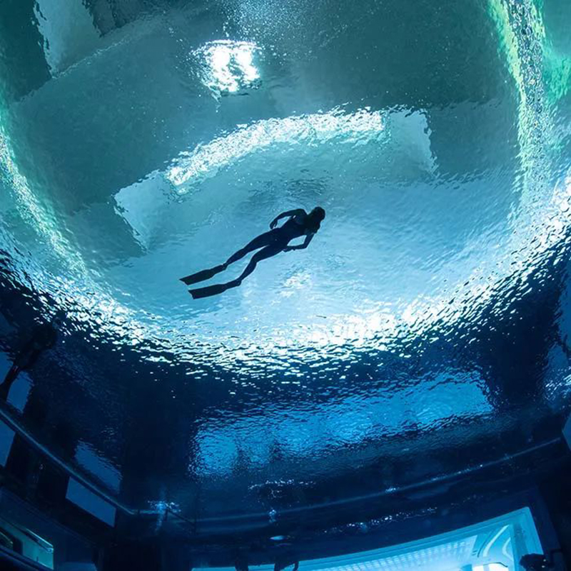 World's deepest pool, 60 meters underground