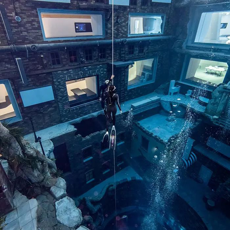 World's deepest pool, 60 meters underground