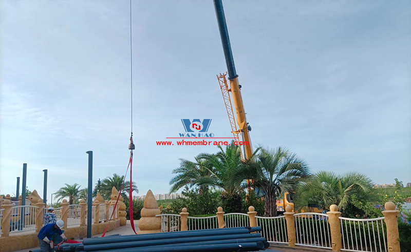 Shanghai Haichang Ocean Park steel membrane structure construction began