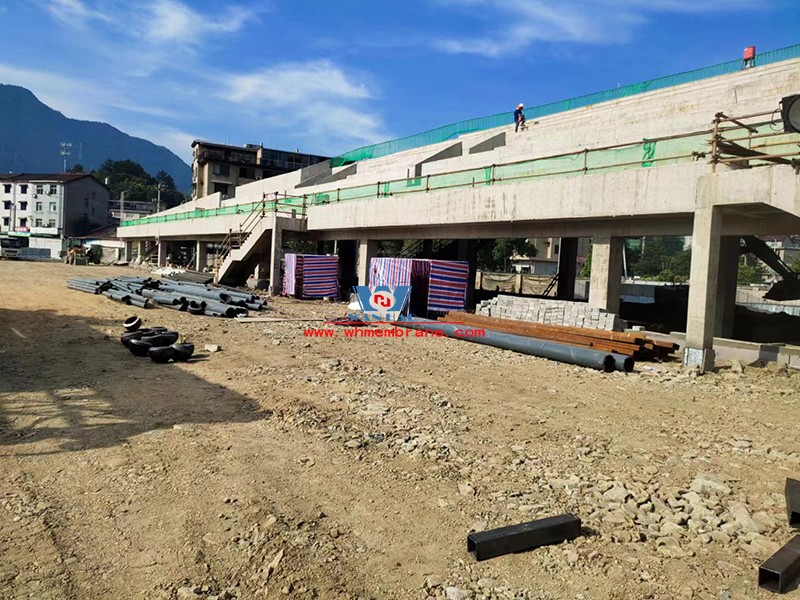 Longquan city stadium steel membrane structure construction began