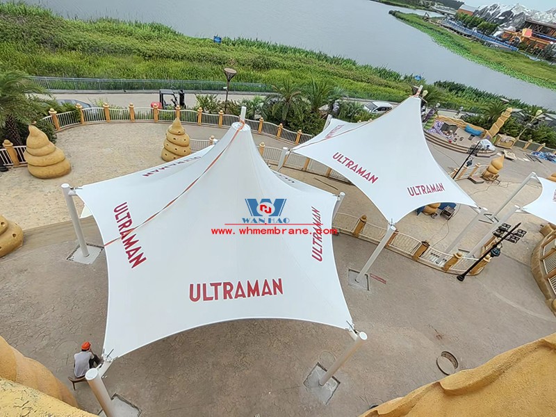 Shanghai Haichang Ocean Park Sand tower restaurant outdoor steel membrane structure completed