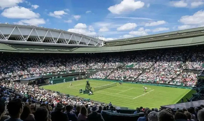 The membrane structure of Wimbledon opens and closes the roof