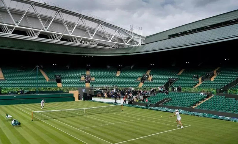 The membrane structure of Wimbledon opens and closes the roof