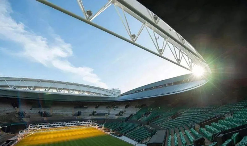 The membrane structure of Wimbledon opens and closes the roof