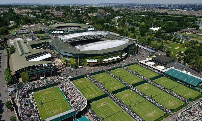 The membrane structure of Wimbledon opens and closes the roof