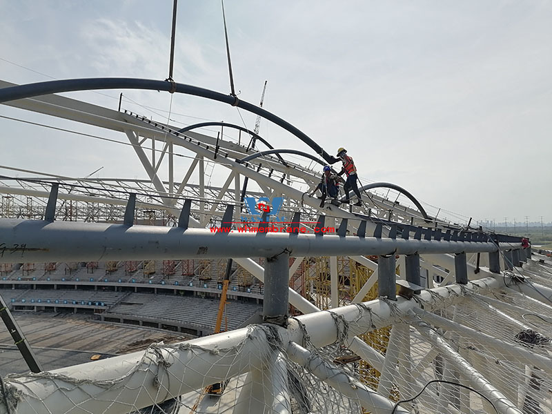 Xiangyang Olympic sports center membrane structure engineering hot construction