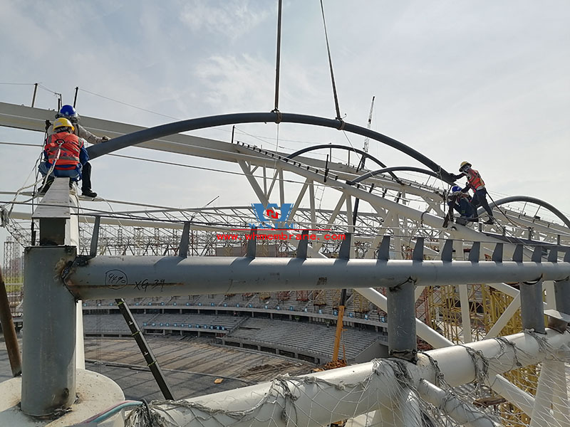 Xiangyang Olympic sports center membrane structure engineering hot construction