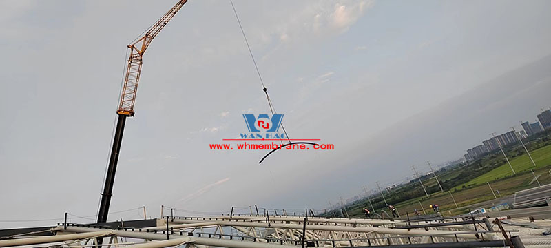 Xiangyang Olympic sports center membrane structure engineering hot construction