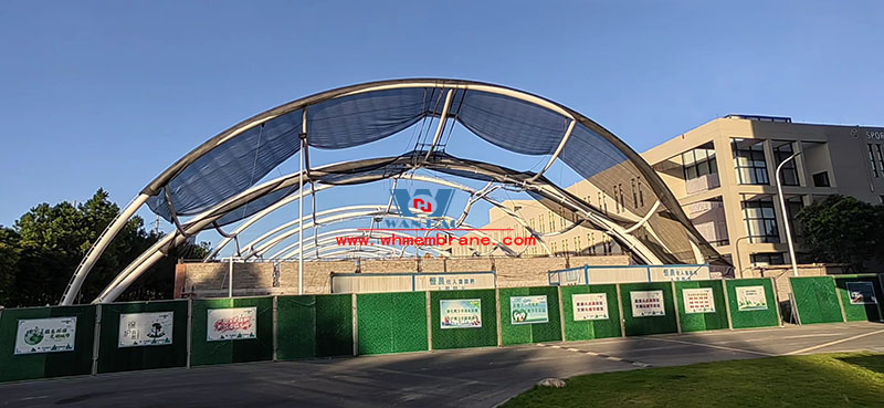 The University of Nottingham Ningbo outdoor sports ground renovation project membrane structure engineering steel structure has been completed