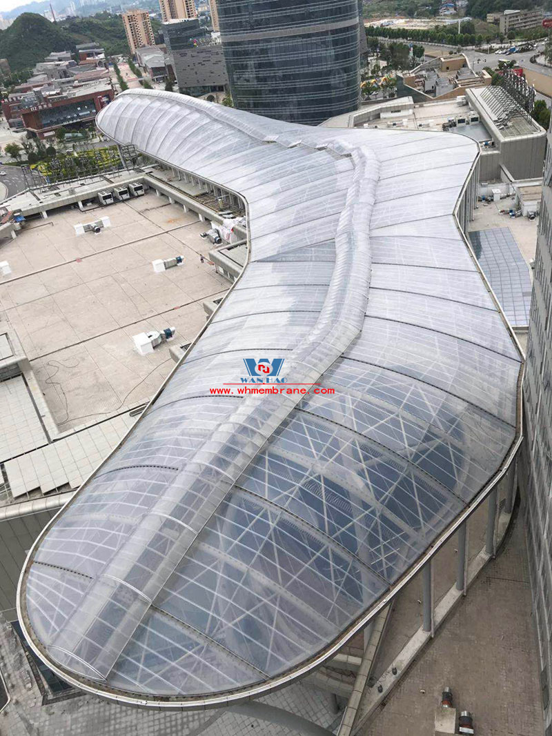 Zunyi Highspeed railway station transportation  ETFE roofing canopy light weight space steel frame tensile structure project