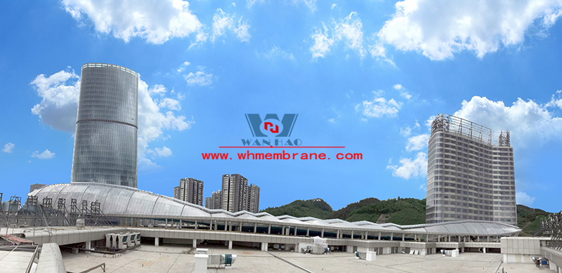 Zunyi Highspeed railway station transportation  ETFE roofing canopy light weight space steel frame tensile structure project