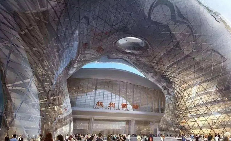 Hangzhou West Railway Station [Cloud Waiting Hall] will soon be put into operation