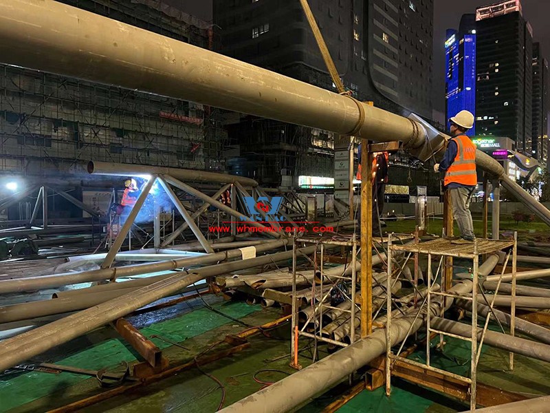 The construction of the steel film structure ETFE ROOFing CURTAIN PROJECT of the commercial (Wanda Plaza) renovation project of No. 6 plot of Mingyu Plaza began